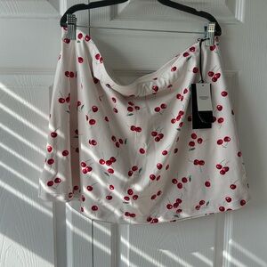 Abercrombie and Fitch Cherry Print White Skirt